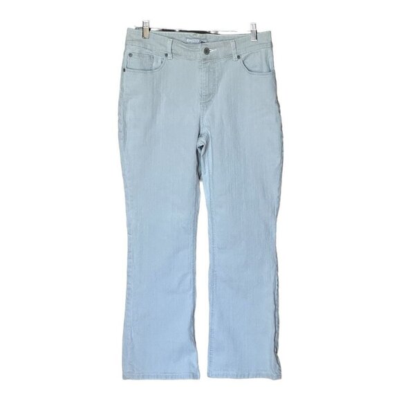 Chico's‎ Platinum Jeans Short High Rise Bootcut Pants Gray Denim Women's Size 1 - Picture 1 of 10